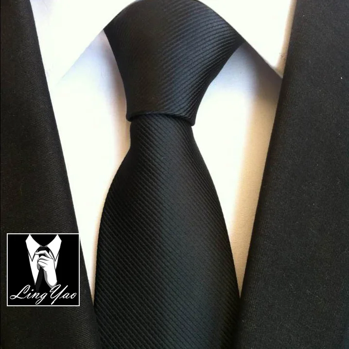 Модный дизайн для черных галстуков вечерние галстуки из полиэстера 8 см