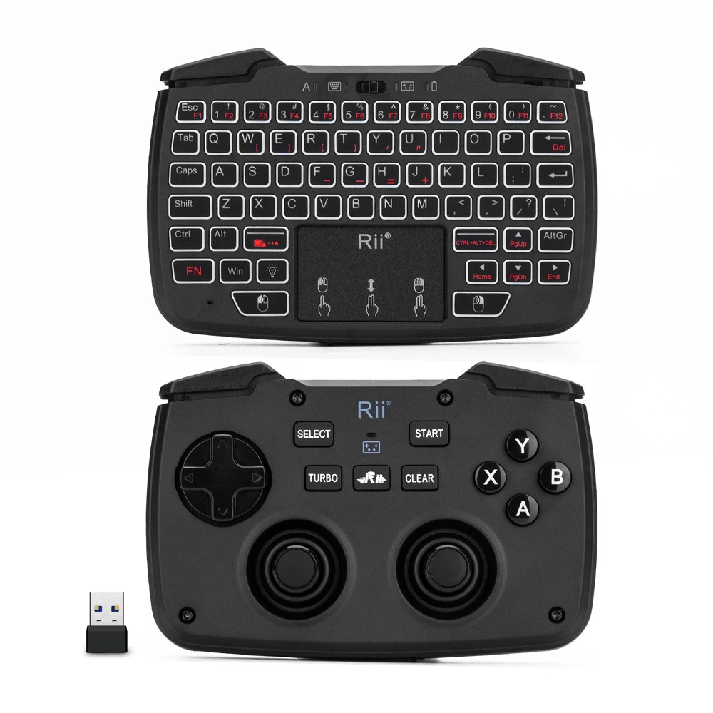 Беспроводной игровой контроллер Rii RK707 2 4 ГГц игровая клавиатура мышь
