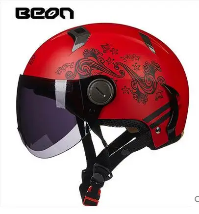 2019 новый красный бабочка цветок BEON B102 Половина лица шлем для мотоцикла мопеда