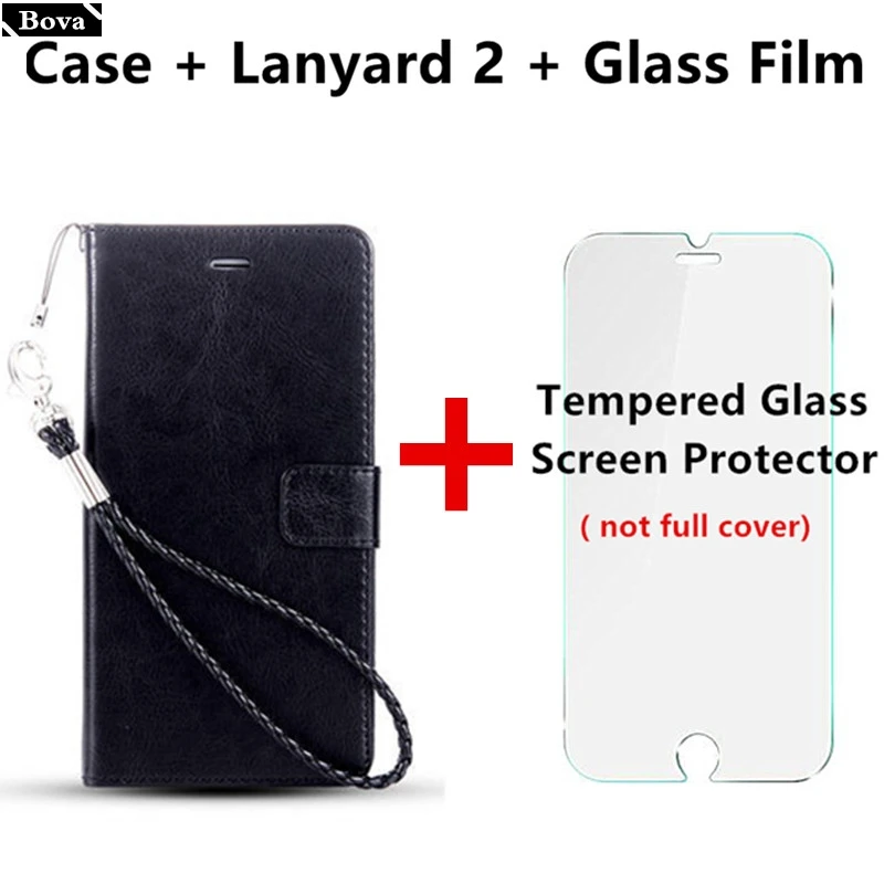 Black Lanyard2 Film Держатель для карт чехол для lenovo K3 Note A7000 из искусственной кожи чехол ультра тонкий флип-чехол кошелек чехол для телефона для lenovo K3 Note - Цвет: Black Lanyard2 Film