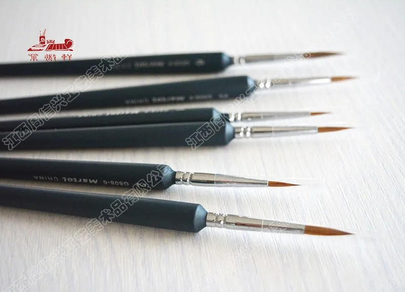 6 шт./компл. кисть цвета воды для волос короткое масло деревянных ручек краски