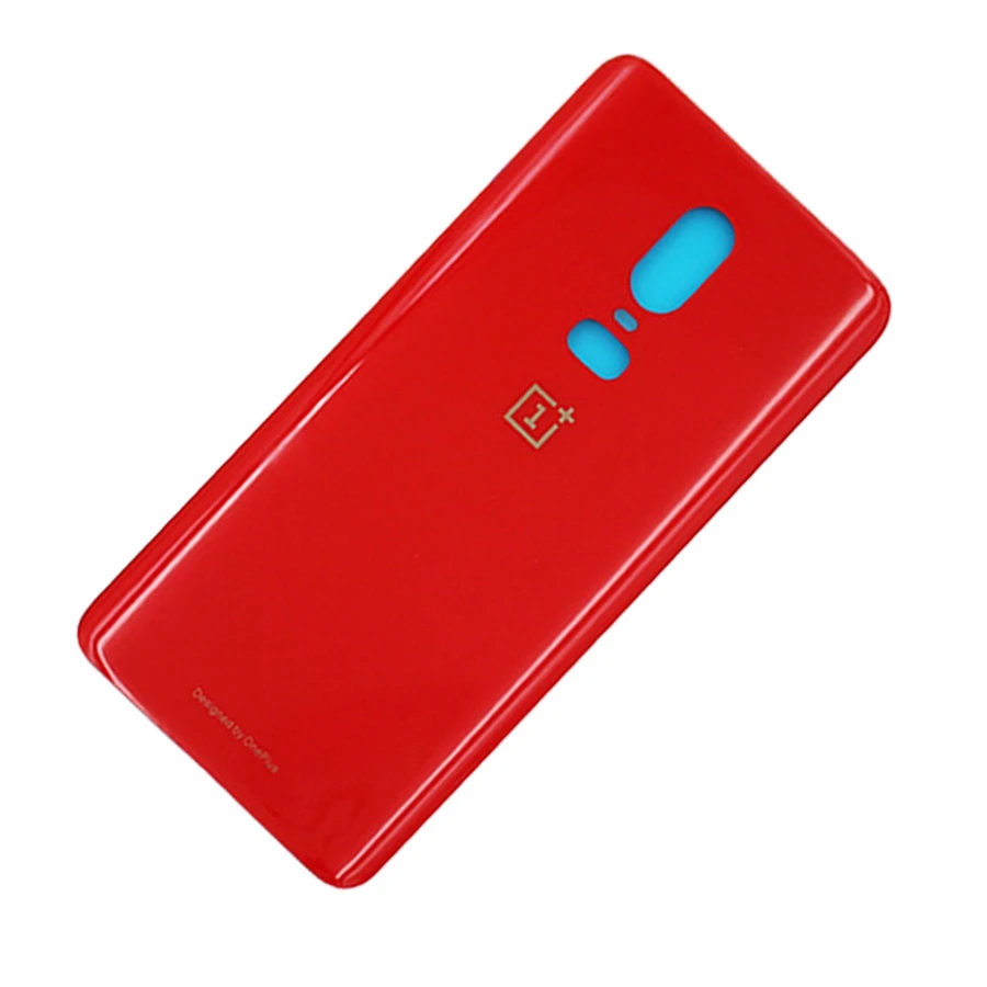 Oneplus 6 крышка батареи Задняя стеклянная Oneplus6 задняя дверь Корпус чехол Oneplus 6T Задняя панель Oneplus 6 крышка батареи с клеем - Цвет: (Oneplus 6)Red