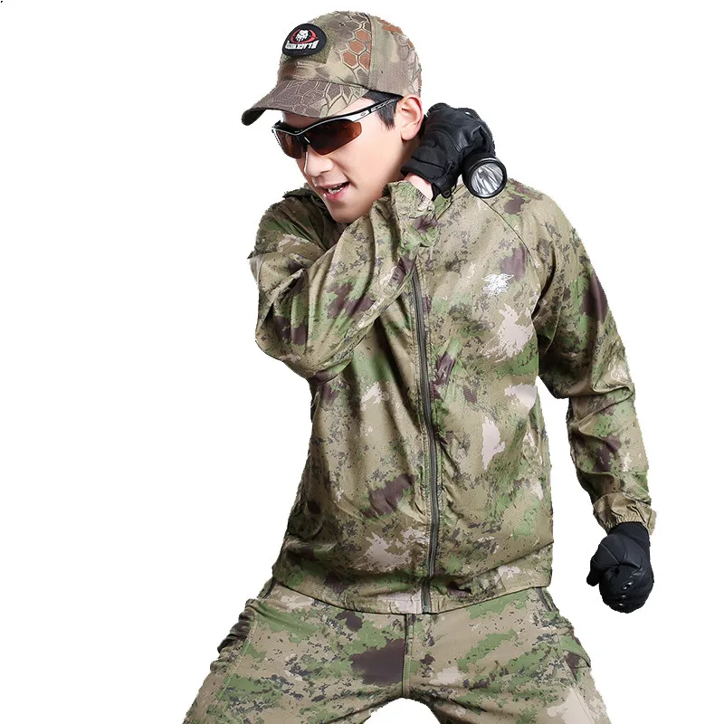 Мужская Военная тактика Солнцезащитная рубашка 15 цветов для спорта на открытом