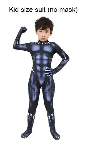 Детские костюмы для мальчиков; T'Challa; карнавальный костюм; Детский Костюм черной Пантеры; костюм на Хэллоуин; Вдохновленный комиксами Marvel; праздничная одежда - Цвет: Kid size