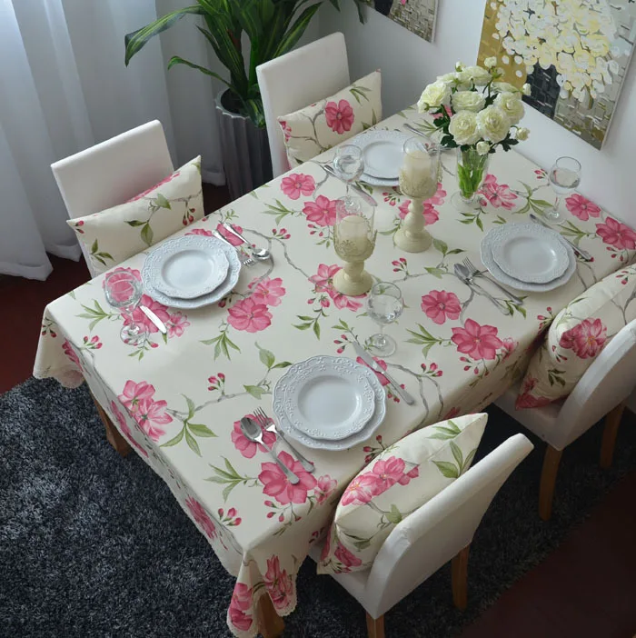 Простой садовый Хлопковый чехол для стола с цветочным принтом | Дом и сад