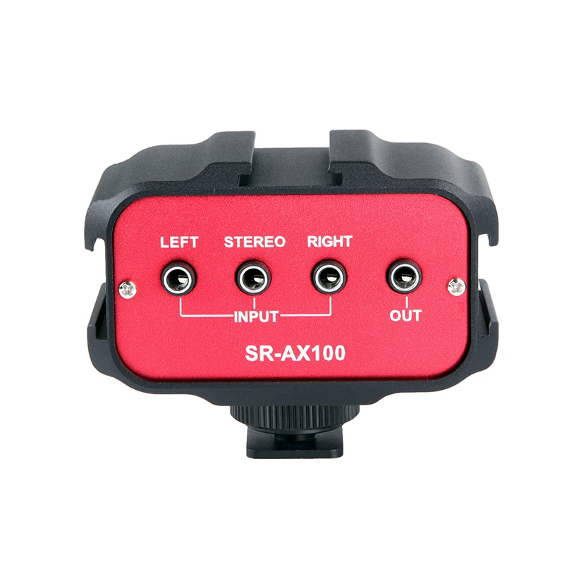 Saramonic SR-AX100 Microphone Audio Mixer &amp Cold Shoe Mounting Hub for DSLR Cameras Camcorders | Microphones