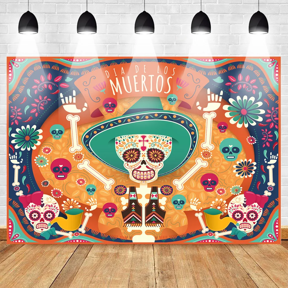 Фон для фотосъемки Mehofoto Day of the Dead декор событий в виде черепа Мексике баннер