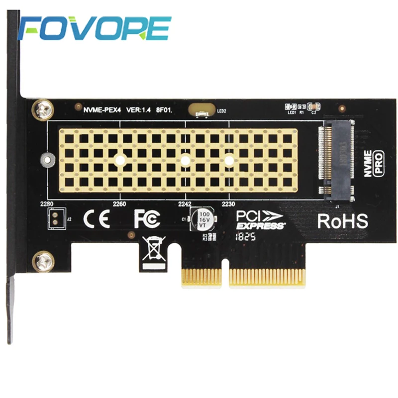 M.2 NVMe SSD NGFF для PCIE X4 адаптер M ключ интерфейсная карта Suppor PCI-e PCI Express 3,0x4 Размер 2230-2280 m.2 полная скорость хорошая