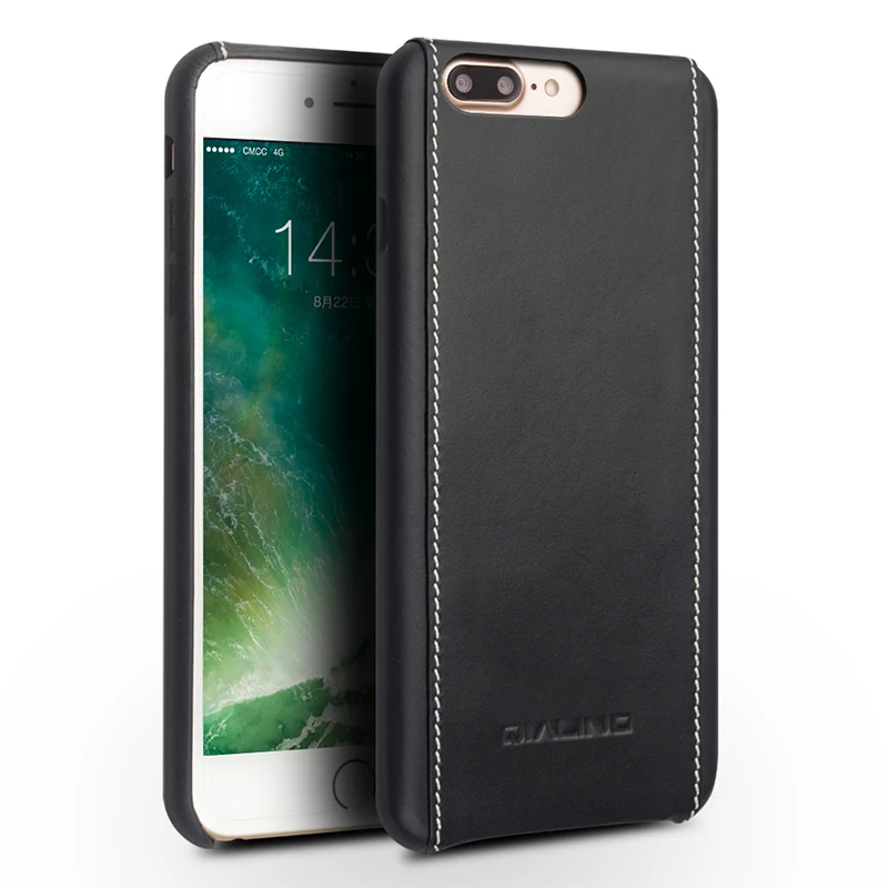 

QIALINO Case for iphone 8 plus Luxury Calf Genuine Leather Cover for iphone 7 plus Ultra Slim fashion for 4.7/5.5 inch