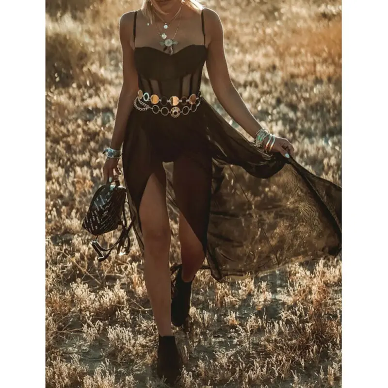 Женское прозрачное Сетчатое платье макси Vestidos de fiesta сексуальное клубвечерние