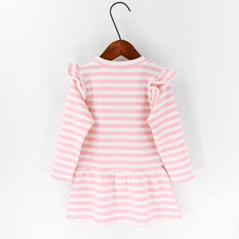 Autumn Spring Stripe Baby Girls Dress 3D Cute Rabit Pink Casual children's dress kinderkleding meisjes toddler girl dresses 2-7Y | Детская