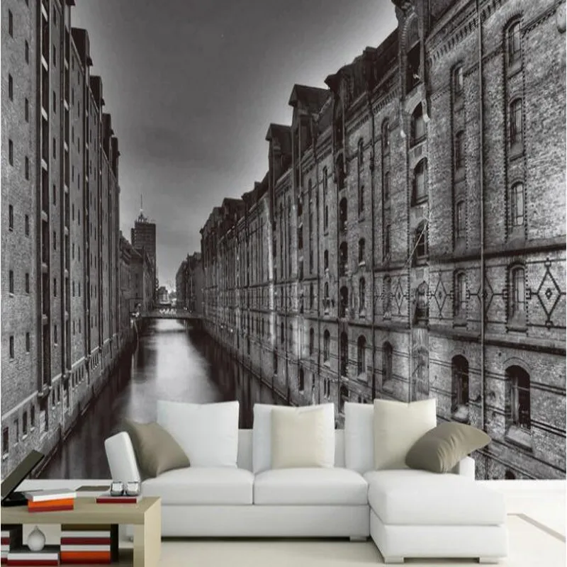 Большие настенные фрески wellyu на заказ индивидуальные уличные здания фон для воды