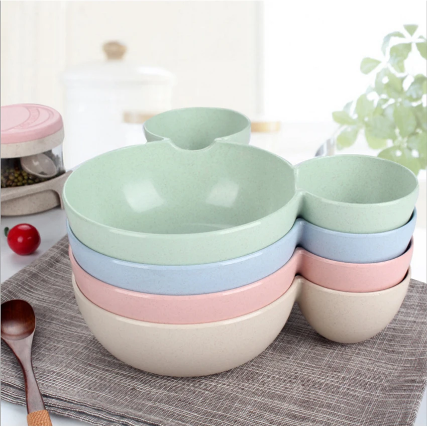 Детская кухонная миска с рисунком Микки соломенная Экологически чистая здоровая