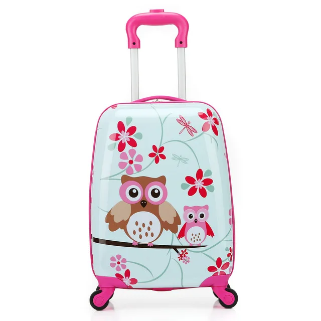 a 18inch Letrend рюкзак мультфильм милый животных дети прокатки Чемодан набор Spinner Детские чемоданы тележки дорожная сумка студент - Цвет: a 18inch