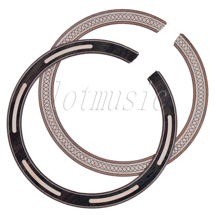 

2Pcs New Soundhole Inlay Rosette Acoustic Guitar Maple Rosewood Wood Inlay Parts