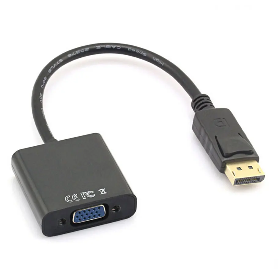 Новинка 2021 г. переходник DisplayPort папа-мама VGA M/F для ноутбука HP/ Dell/ Lenovo/ Toshiba черный |