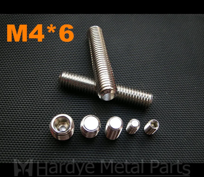 

500 шт./лот M4 * 6 DIN913 Набор шестигранных розеток из нержавеющей стали с винтовым винтом с плоскими точками