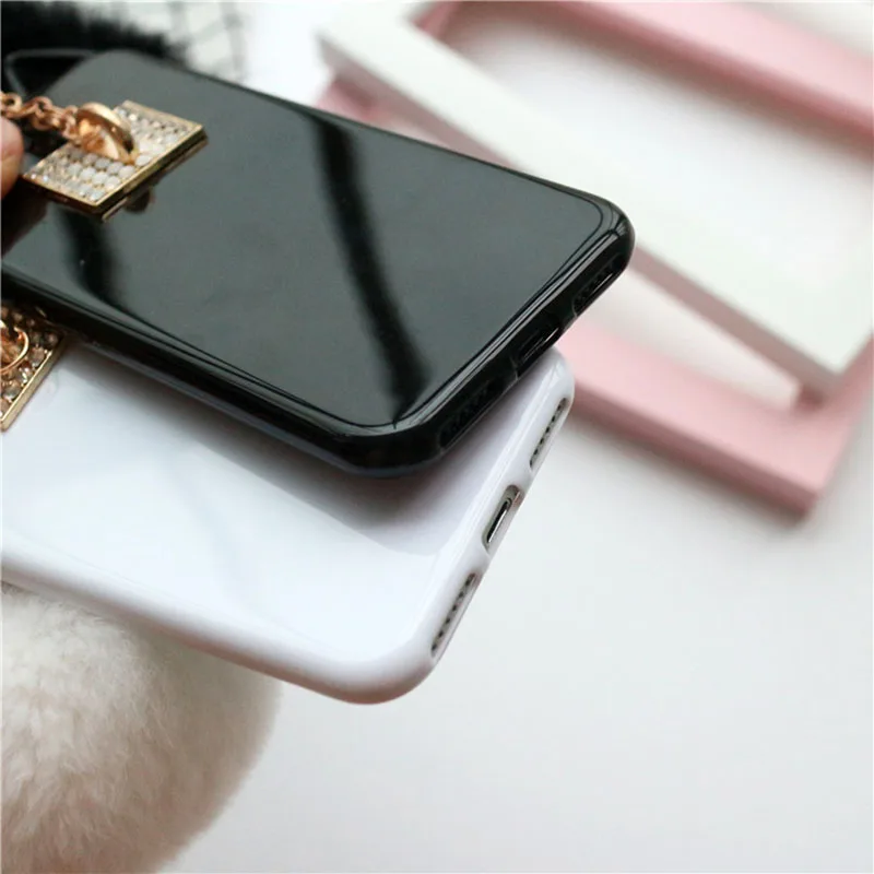 KMAX чехол для телефона Роскошный Кристалл цепь милый кот DIY ТПУ силиконовый iPhone 6 S 7