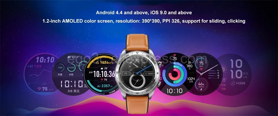 Huawei honor watch magic smartwatch 1,2 дюймов AMOLED сенсорный экран heartrate мониторинг BT4.2 BLE gps 5ATM водонепроницаемый