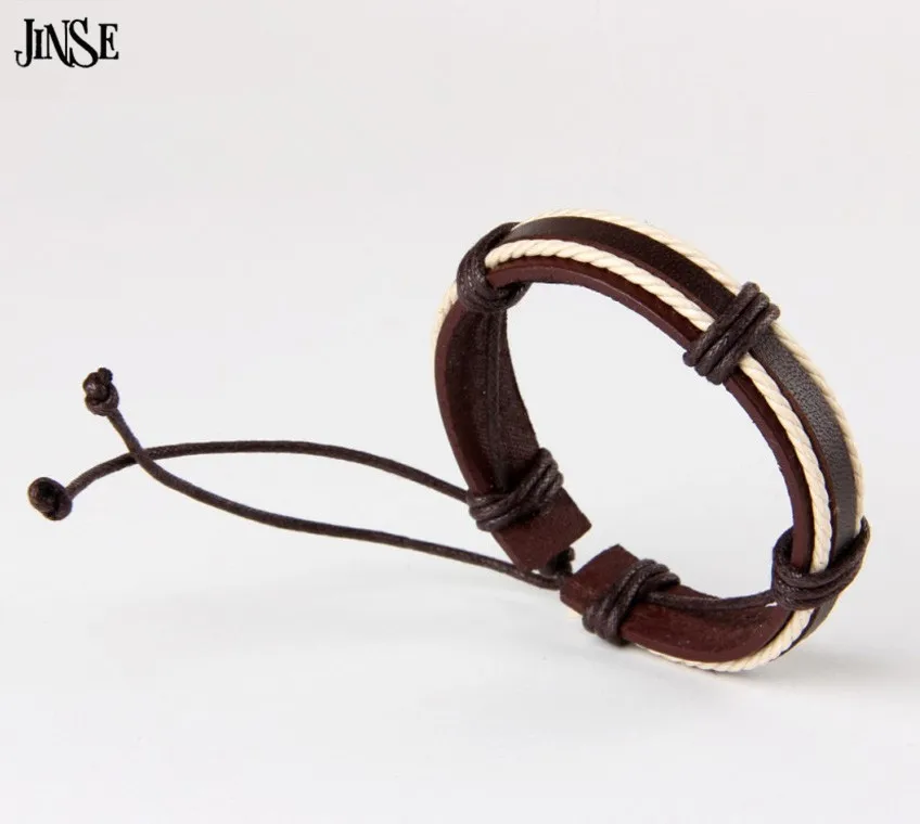 Браслет JINSE унисекс из натуральной кожи для серферов популярное Ювелирное