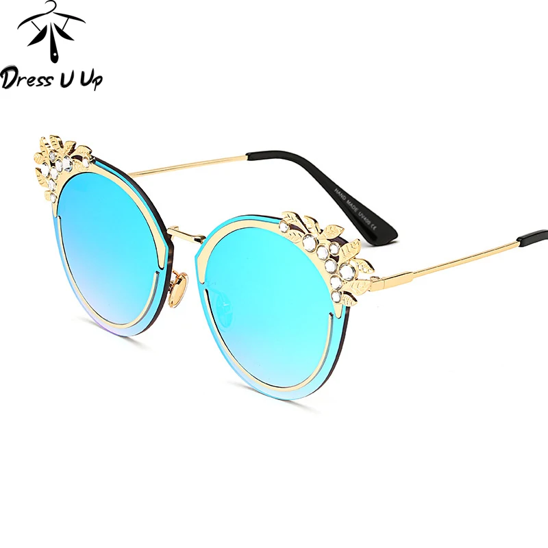 Роскошные солнцезащитные очки с бриллиантами модные брендовые женские кошачий