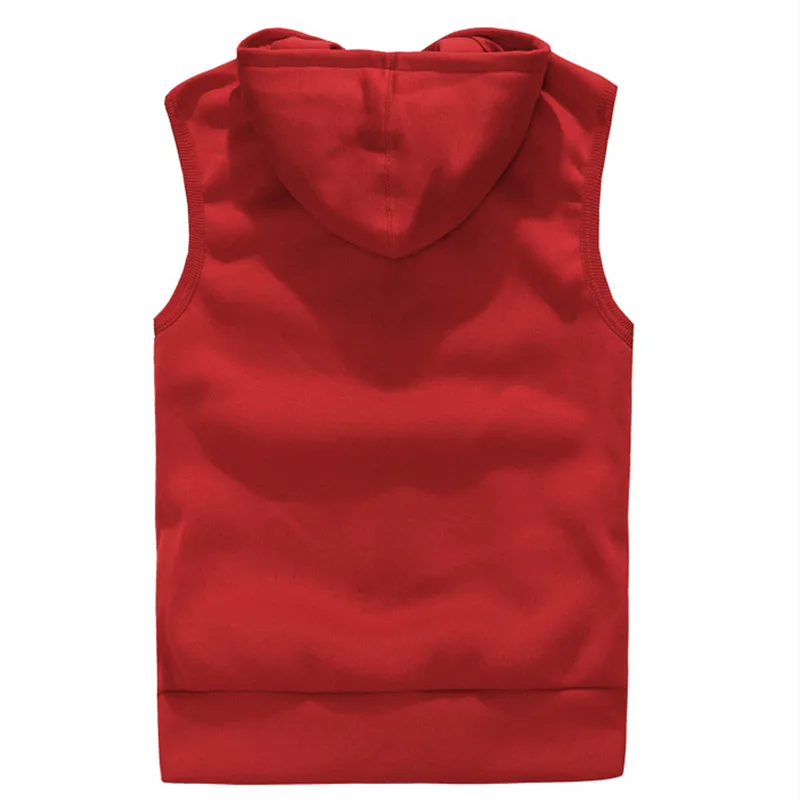 Для мужчин s худи без рукавов модные Повседневное толстовка с капюшоном