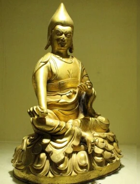 Медные латунные китайские ремесла Азиатский 12 &quotСтарый тибетский буддистский