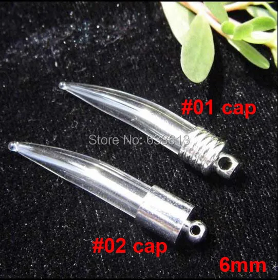 

Free shipping! 300pcs/lot 6mm pepper glass Vial Pendant (silver plated cap&rubber plug/mini/charm/ rice/ bottle/miniature/vials)