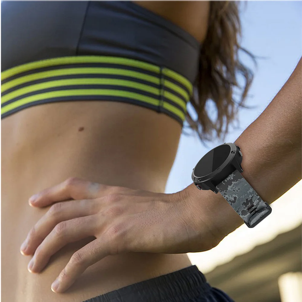 Ремешок силиконовый для смарт часов Garmin Fenix 6/6Pro/5 5Plus/Forerunner