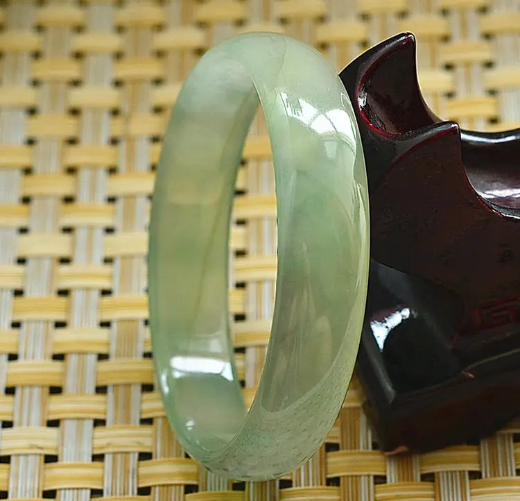 Natural Burmese Jade Bracelet Ice Through Oval Royal | Украшения и аксессуары
