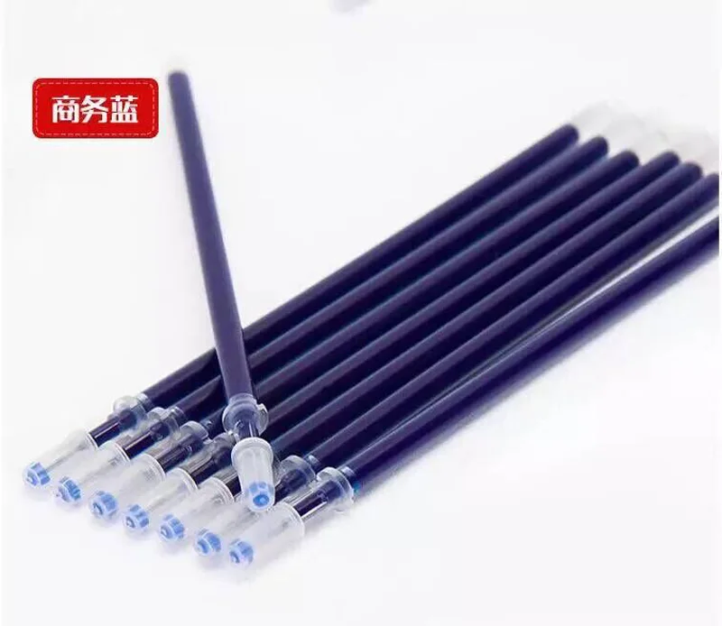50pcs blue Delvitch 0,5 мм 50 шт./лот гелевая ручка игла для заправки наконечник подпись в офисе стержни для ручек красные синие черные чернила офисные школьные принадлежности - Цвет: 50pcs blue