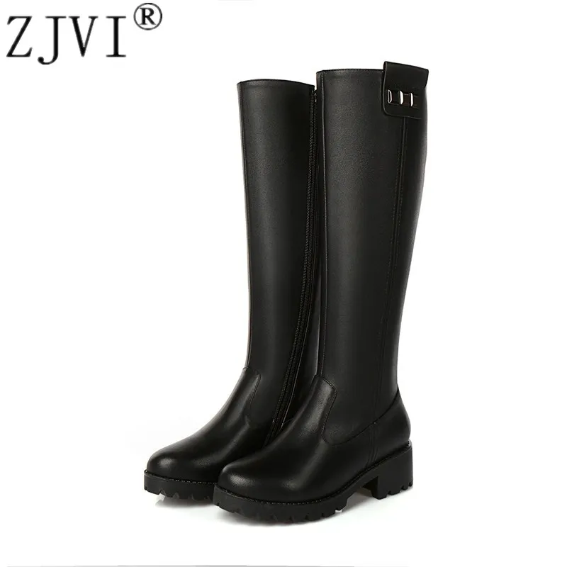 ZJVI/женские сапоги до бедра из натуральной кожи Женские колена Сезон осень зима 2020