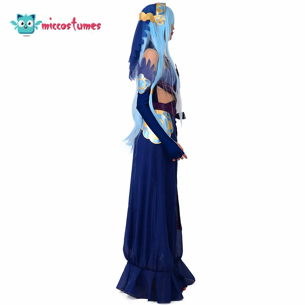Женское платье из аниме Fates Conquest Azura синий костюм для косплея (наклейки и вуаль в