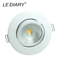 lediary round recessed led ceiling downlights 75mm cut hole cob spot lamp real 5w 100v 240v angle adjustable living room fixture