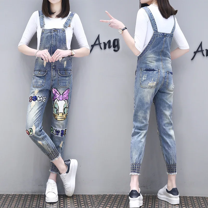 Комбинезон штаны шаровары для женщин 2019 новый модный уличный стиль мультфильм