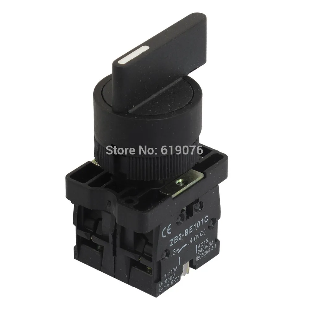 

22mm Latching 2 NO Long Handle 3-Position Rotary Selector Switch ZB2-EJ33