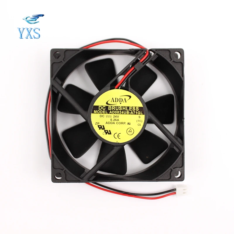 AD0824UB-A71GL DC 24V 0.26A 6 24 W 3900RPM 8025 8CM 80*80*25mm 2 провода двойной шарикоподшипник Вентилятор