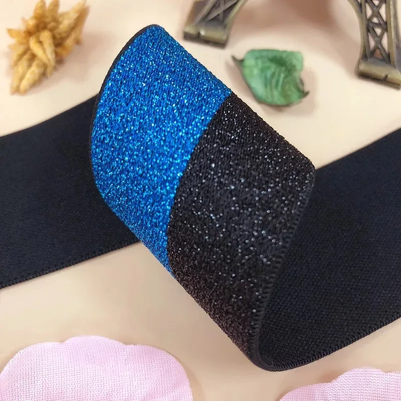 blue black Meetee, 9 метров, 4 см, полиэфирная тесьма, полоски, кружевная лента, отделка одежды, лента, сделай сам, вязаная домашняя тесьма, украшение для сумки, Швейные аксессуары - Цвет: blue black