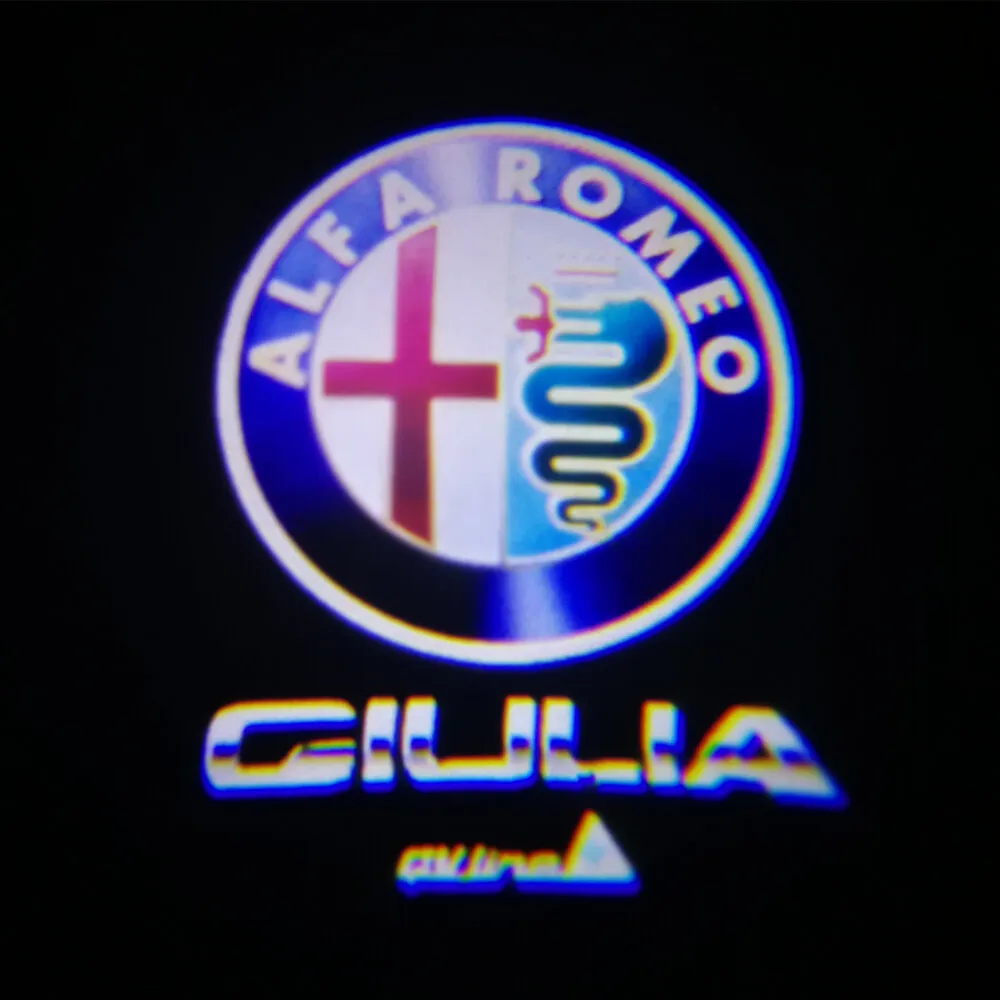 GIULIA QCDIN для Alfa Romeo Giulietta Автомобильный светодиодный светильник для проектора с логотипом приветствуется светильник для Alfa Romeo 159 Giulietta Giulia Mito Stelvio Brera - Испускаемый цвет: GIULIA
