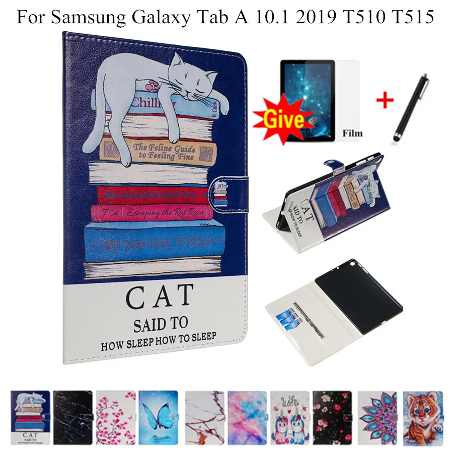 Чехол для Samsung Galaxy Tab A 10 1 2019 дюйма T510 T515 искусственная кожа чехол планшета