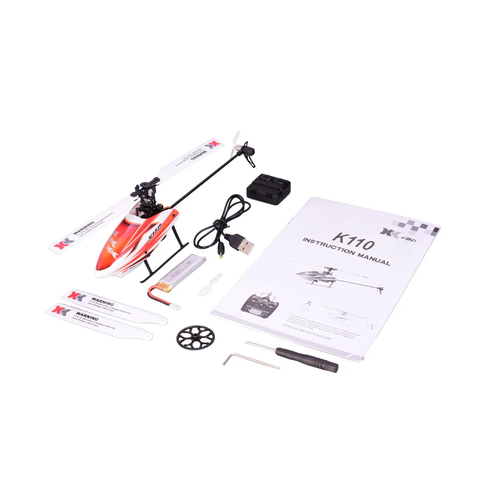 Wltoys XK K110 6CH 3D 6G система дистанционного управления игрушка бесщеточный мотор RC вертолет с передатчиком совместим с FUTABA S-FHSS - Цвет: BNF without Remote