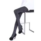 Весенне-осенние жаккардовые бархатные колготки 280 Denier, популярные пикантные не непрозрачные высокоэластичные серые колготки с узором