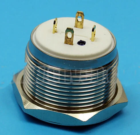 

10 pieces 22mm high flat head ring led lamp type metal push button switch