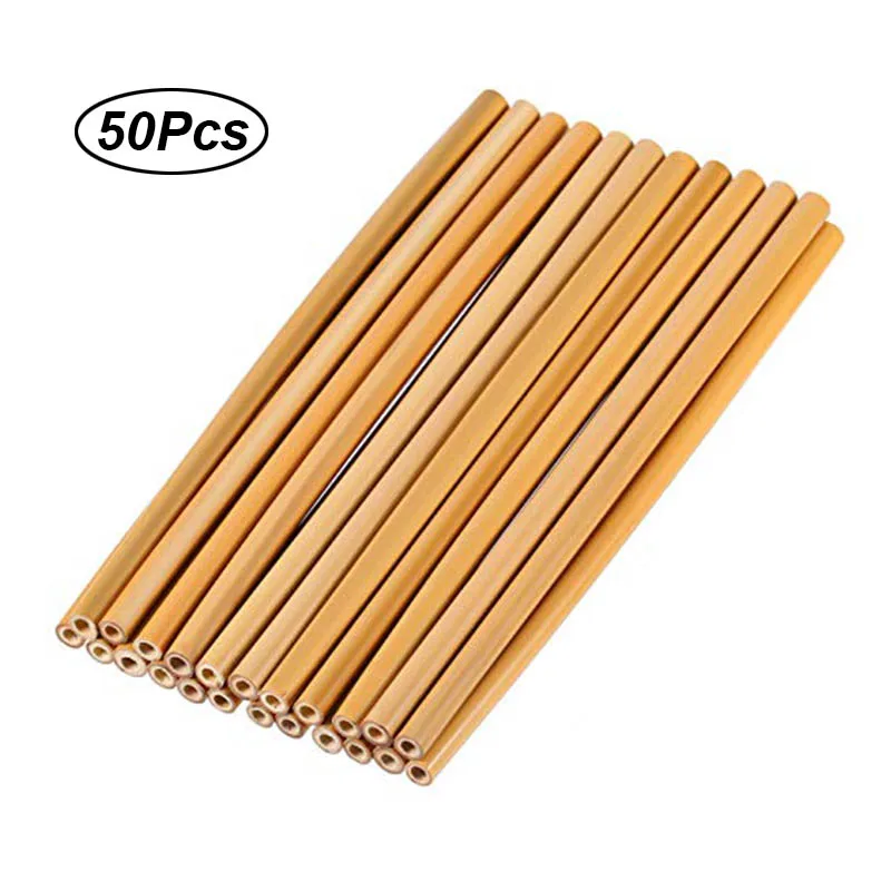 50pcs-Y UNTIOR 50 шт/100 шт бамбуковая солома многоразовая солома Органическая натуральная бамбуковая Питьевая Соломка для бара вечерние аксессуары - Цвет: 50pcs-Y