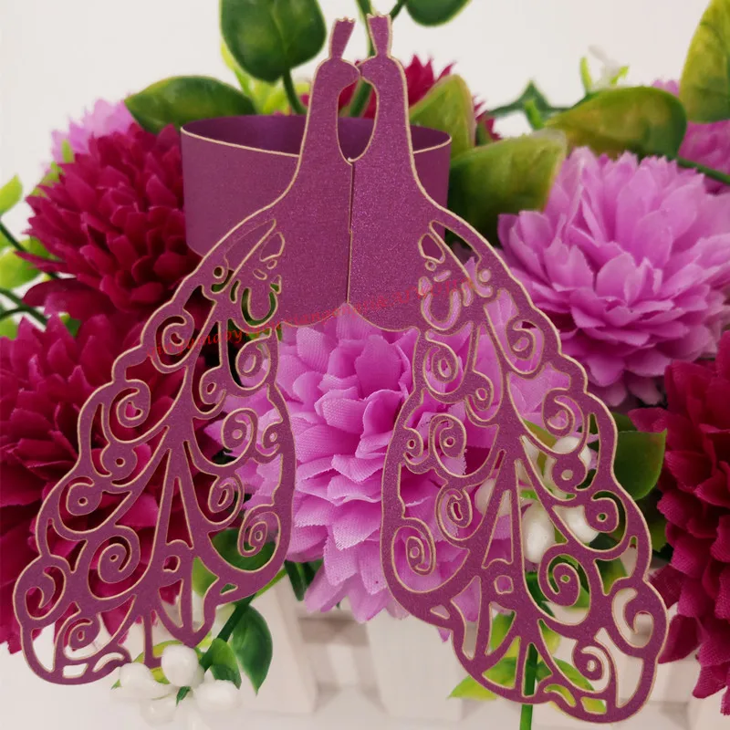 Бумажный Павлин кольца для салфеток держатели оберток украшение стола лазерная