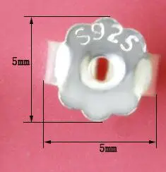 5mm 10 шт. DIY 925 Серебряные серьги ювелирные изделия аксессуары серьги с квадратными кристаллами Пуля разъем задники креплений для Бабочка Затворы конца 4/5/6 мм - Цвет: 5mm