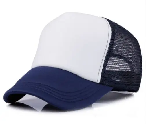 Navy and white 50 шт./лот,, сделай сам, логотип водителя грузовика, сетчатые кепки, Разноцветные бейсболки из полиэстера, бейсболки, бейсболки Gorros - Цвет: Navy and white
