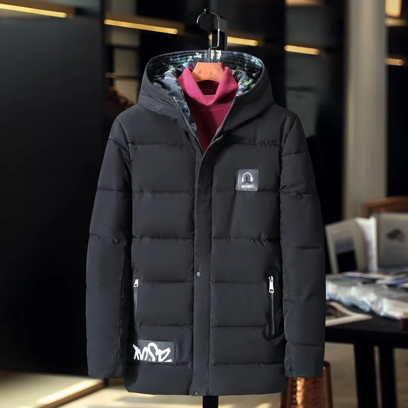 Черный Размера плюс 4XL 5XL 6XL 7XL 8XL 9XL мужская куртка с капюшоном зимнее пальто и куртка с воротником куртки 120 - Цвет: Черный