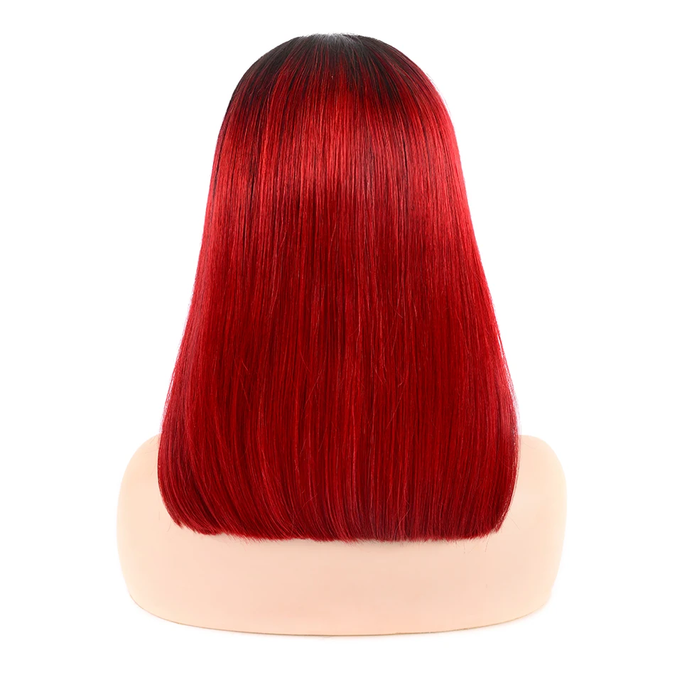 1B/99J Ombre парики 13x4 бесклеевая кружевная передняя часть короткий боб шелковистые