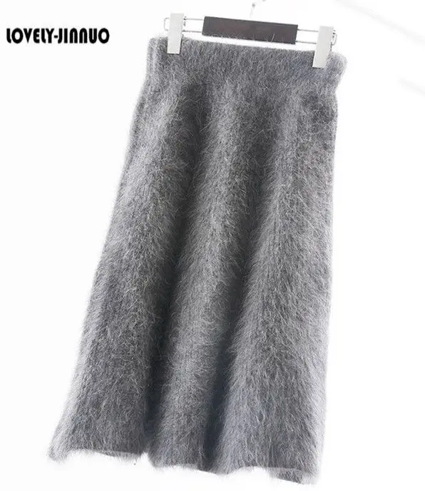 Эксклюзивная эксклюзивная плюшевая Женская кашемировая юбка из норки